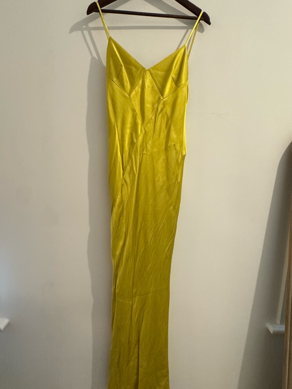 Shona Joy Elegant Lemon Slip Dress with Spaghetti Straps